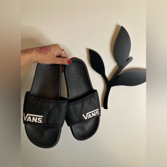 Men’s Black Vans Slides - Picture 1 of 4